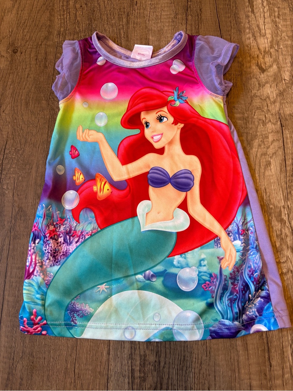 Vintage 2000s Disney Princess Ariel Little Mermaid Toddler Nightgown Pajamas 12M